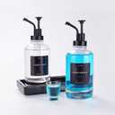 Molimoli Hand Bathroom Soap Dispenser Set, Glass Mouthwash Dispenser for Bathroom, Dish Soap Dispenser for Kitchen Sink, Soap Dispenser Pump, 500ml/16.9 Oz, Set of 2, Black