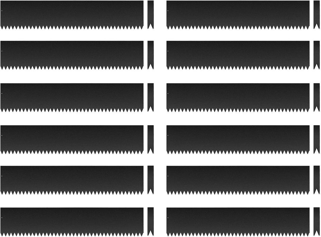 12Pack Landscape Edging Kit, 40" L x 8" H (40ft Total) Galvanized Steel Landscape Lawn Edging Powder for Lawn Yard, Coated Bendable Metal Strips, No-Dig Hammer-in Edging Border w/13Clips