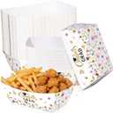 Ceenna 50 Pcs Wildflower Graduation Party Decorations 2026 Floral Paper Food Trays Freshly Flower Congrats Grad Food Boat Class of 2026 Disposable Plate Snack Nacho Popcorn Serving Tray Party Supplies