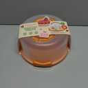  Cake Stand with Lid, Cake Carrier BPA-Free Cake Containers for 10 inch Cake with 2 Handles Cupcake Carrier - Plastic Cover Two Sided Base for Transport Pies Nuts Fruit Christmas Gifts (Peach)