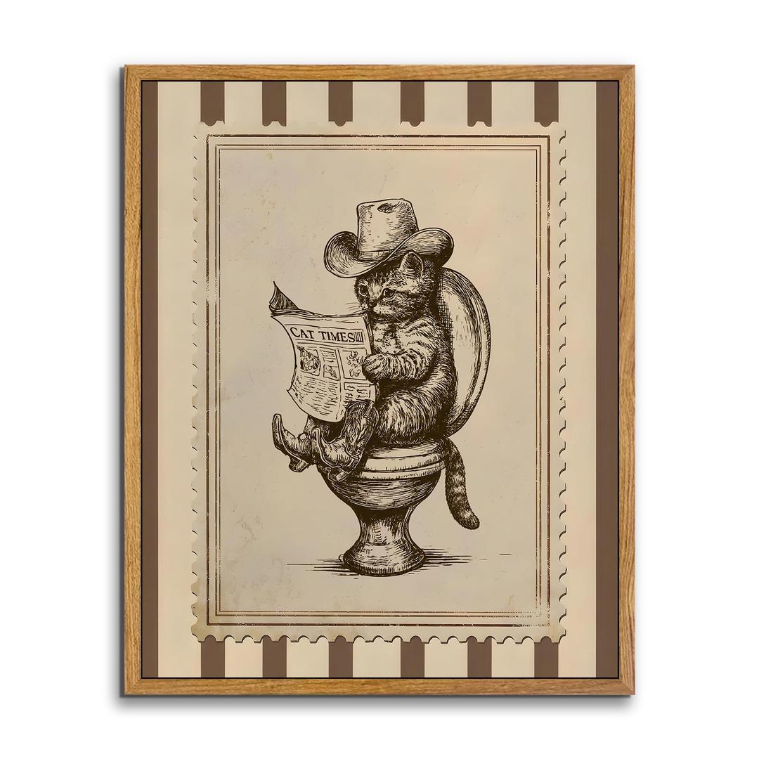 AtterrirArt Framed Vintage Horse Wall Art, 12x16 Inches, Farmhouse Animal Canvas Print, Rural Landscape Wall Decor Aesthetic, Retro Natural Wall Art For Bedroom, Living Room, Ready to Hang