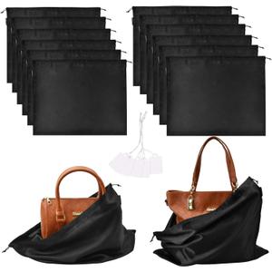 12 Pack Dust Bags for Handbags, Silk Cloth Bag With Drawstring Large Travel Storage Pouch for Handbag Purse Shoes Boots