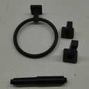 Matte Black Bathroom Hardware Set 4 Pieces,Bathroom Accessories Set Stainless Steel Wall Mounted, Hand Towel Bar, Towel Ring, Robe Towel Hooks,Toilet Paper Holder,Towel Bar Set, 23.6 Inch