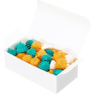 UnicoPak 20 Pack 6x3x2 Small Gift Boxes, Food Grade Material, White Candy Boxes for Fudge Candy Chocolate Treat Goodie, Ideal for Birthday Christmas Party Homemade Business