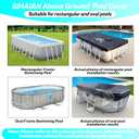 10x20Ft Rectangular Pool Cover with Side Storage for Oval and Rectangular Above Ground Pool, One-Piece Solar Oval Pool Cover, Preventing Waterlogging, UV and Weather Resistant WP:10000kPa+
