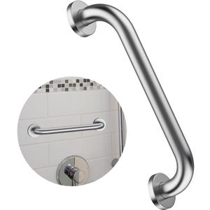 12 Inch Shower Grab Bar Satin Brushed Nickel, ZUEXT Stainless Steel Safety Grab Bar Handle, Bathroom Balance Bar, Safety Hand Rail Support - Handicap, Elderly, Injury, Senior Assist Bath Handle