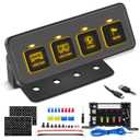 Wireless 4 Gang Switch Panel, Niking Auto Multifunction Offroad LED Switch Pods with Toggle Pulse Auxiliary Universal Circuit Control 12V Relay System Control Box for Trucks SUV UTV Car Boat RV Marine