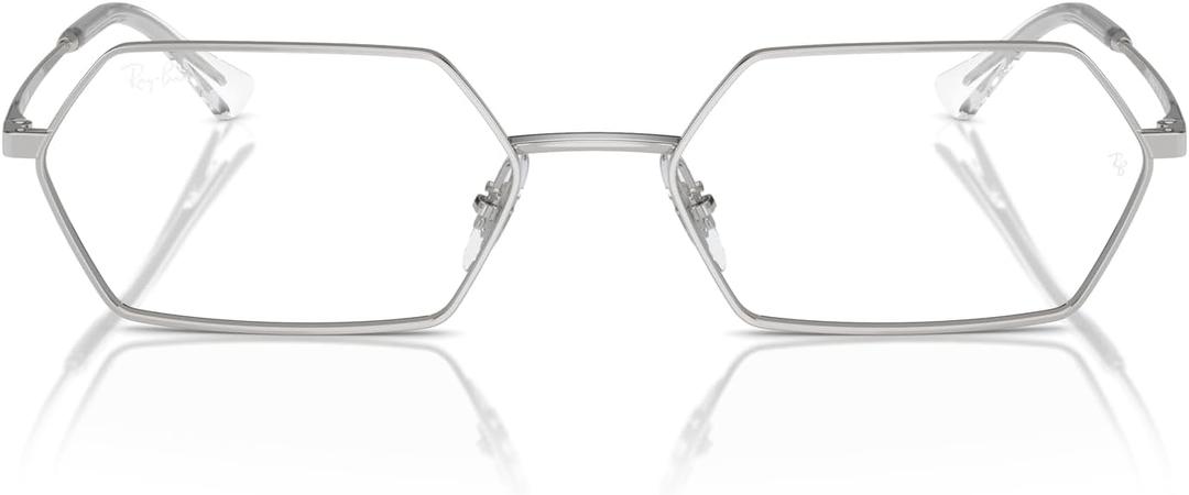 Ray-Ban Rx6528 Yevi Rectangular Prescription Eyewear Frames (Silver/Demo Lens)