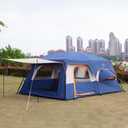 KTT Extra Large Tent 12-14 Person,Family Cabin Tents,2 Bay-Windows,2 Rooms and 3 Doors 3 Windows with Mesh,Waterproof,Straight Wall,Double Layer,Big Tent for Outdoor,Picnic,Camping, 10-12 person