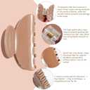 2 x Medium Hair Claw Clips for Women Girls - Strong Hold Non-Slip Jaw Hair Clips for Thin & Thick Hair - French Banana Barrettes Stylish Hair Accessories (Black, Blue)