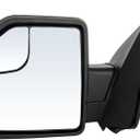 ECCPP Towing Mirror Tow Mirrors Fit For Ford For F150 2015-2020 Left Driver Side With Power Adjusted Heated Temp Sensor Pickup Truck Mirrors Black Housing Manual Folding