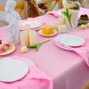 JYFLZQ Pink Rectangle Tablecloth 60 x 120 Inch for 6 Foot Tables Washable, Durable, Thick Polyester Table Cloth Table Cover for Parties Banquet Wedding(Equipped with 6 Napkin Cloth)