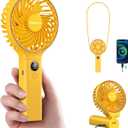 SWEETFULL Handheld Portable Fan, 5000mAh Rechargeable Battery, 6 Speed Wind, LED Digital Display, Foldable Electric Personal Mini Travel Fan with Backup Power, Summer Essentials Gifts for Women Girl