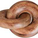 Housewarming Gifts Table Decor 2 Knot Coffee Table Decor Home Console Decor Items Book Shelf Decor Accents Living Room Wood Knot Decor Chain Link Wedding, (Burnt Wood)