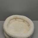 BALANCE Cat Bed Kitten Bed, Washable Round Cat Beds for Indoor Cats,Super Soft Plush Faux Fur Pet Bed for Puppy and Kitten with Anti-Slip Bottom (20.0"L x 20.0"W x 8"Th, Winter White)