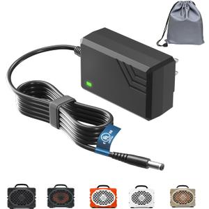 Superer Charger for Turtlebox Gen 3 & Gen 2 Speaker Tested for Secure Charging, UL Safety Certified, 15V 6ft Rugged Outdoor Replacement Charging Cord with LED Indicator & Waterproof Pouch