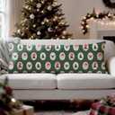 Mancheng-zi Retro Green Christmas 20x54 Body Pillow Cover Pillowcase with Zipper, Preppy Girly Christmas Decor, Vintage Xmas Tree Santa Claus Holiday Decorative Long Hug Pillow Cases for Bed Couch