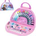Disney Colored Pencils Art Supplies Kids Set Coloring Stationery Girls Drawing Pencils Supplies Travel Case with Crayons Arts and Crafts for Kids 4-12 (Pink Frozen)