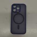 ImpactStrong Magnetic Guard Designed for iPhone 15 Pro Max Case [Camera Protection] [Military Grade Drop Tested] [Compatible with MagSafe] Slim Translucent Matte Phone Case (6.7") - Navy Blue