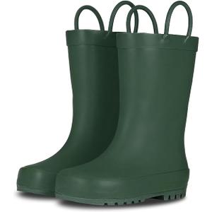 Lone Cone Premium Natural Rubber Rain Boots for Toddlers and Kids with Solid Design Dark green Toddler Size 6