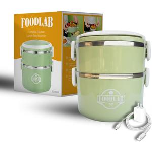 Electric Lunch Box for Men, Women & Adults - Heated Lunch Box For Men - Travel Food Warmer - Spacious Electric LunchBox Of 2.0L - Portable Food Warmer For Car Type-C to USB input slow heater.