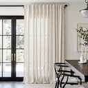 jinchan Extra Long Linen Blend Curtains 108 inch Length 1 Panel Extra Long for Sliding Door, Light Filtering 100 inch Extra Wide Drape with Rod Pocket Back Tab(100W x 108L, Ecru)
