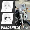 15" Motorcycle Windscreen Windshield Compatible with Harley Fat Boy FLFB FLFBS 2018-2025 PC Windscreen Double Bubble (Chrome, 15 inch)