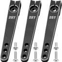 3Pack Vgoohobby 25T Servo Arm Horn Aluminum 25 Teeth Steering Arms Compatible with Futaba Hitec Savox Power HD Servo Motors Fit RC Crawler Car Airplane Plane Boat (2inch,Black)