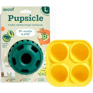 WOOF Pupsicle Dog Treat Toy with Silicone Treat Tray for Dogs 25-75 lbs