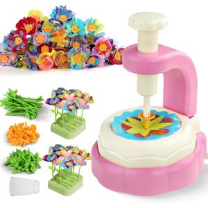 HAYXUN Flower Crafts for Kids Ages 4+, DIY Arts and Crafts for Kid Girl Toys, Hands-On Educational Toy, Reusable Art Toy for Creativity, Learning & Gifting, Birthday Gifts for Toddler Girls (Red)