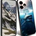TPU Case for Boost Celero 5G Plus 2024/Celero 3 5G Plus(XD6U695DS) Slim Black Soft TPU Phone Case Shockproof Anti-Drop Full Body Protection Cover,Shark in the Ocean