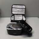 TRAVELISIMO Electric Lunch Box for Adults 100W Heated Lunch Box For Men 1.5L Stainless Steel Portable Food Warmer, 12/24/110V Electric Food Warmers for Travel & Work Loncheras Para Hombres de Trabajo (Black)