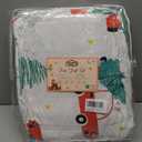 JSD Kids Christmas Quilt Set Twin Size, Red Cars Christmas Bedspreads Coverlet 2 Piece, Soft Microfiber Holiday Quilted Blanket Beddings