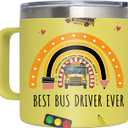 School Bus Driver Gifts, Best Bus Driver Ever Gifts, School Staff Back Retired Thank You Appreciation Presents Birthday Christmas Mothers Day Presents Coffee Cup 14oz