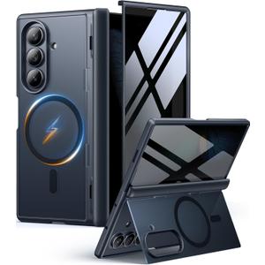 MOBOSI for Samsung Galaxy Z Fold 7 Case with Privacy Screen Protector, [Compatible with Magsafe], [Built-in Kickstand & Full Body Hinge Protection] Magnetic Slim Phone Case for Z Fold7, Black