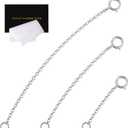 3 Pcs 925 Sterling Silver Necklace Extender Silver Chain Extenders for Necklaces Bracelet Bracelet Anklet Jewelry Extension for Women, 3 Piece Set (1, 2, 3 Inches)