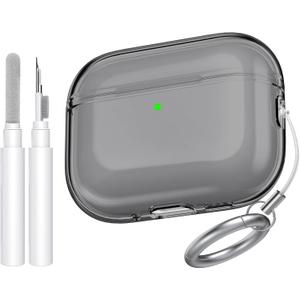 AhaStyle Clear Airpods Pro 3 Case Cover 2025 [Anti-Yellowing] Soft TPU Protective Skin for Apple AirPods Pro 3rd Generation Case with Cleaner Kit Support USB-C Charging Case and Wireless Charging