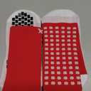 Lux Dual Grip Socks - Soccer Grip Socks for Men and Women. GripArray Performance & Comfort Red L