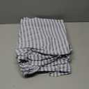 Boao Cotton 52 x 70 Inch Farmhouse Ruffle Tablecloth Blue White Striped Flounces Trim Table Cover for Rectangle Table Kitchen Party Wedding Decor