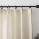 90 Inch Curtains Sheer Faux Linen Neutral, Custom Long Natural Light Filtering 2 Panels Set, Cream Beige Farmhouse Drapes for Living Room, DIY Pinch Pleat Sliding Glass Door Curtain