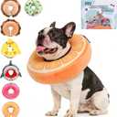 KOOLTAIL Inflatable Dog Cone Collar, Soft Donut E Collar for Dogs After Surgery to Stop Licking Enhanced Alternative, Blow Up Pet Neck Pillow Recovery Adjustable Cone for Dog Cat,Upgrade Size,Orange M (Medium(13-15in))
