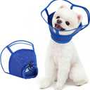 Kuoser Small Dog Cone Collar After Surgery, Soft Cone for Dogs to Stop Licking, Breathable Pet Recovery Collar Comfortable Elizabethan Collars, Adjustable Protective Dog Cones for Small Dogs, Blue S