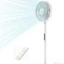 Floor Fan,Pedestal Fan,Ultra Slim 2-in-1 Desk Fan, USB C Powered Charge,Compatible with Power Bank,Stand Fan with Remote,Adjustable Portable Fan for Bedroom, Office, RV, Camping,Indoor/Outdoor (WHITE), Medium
