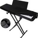 Elastic Lock Music Keyboard Protector Cover - Water Proof, Stretchy, Full Cover for Digital Pianos (88 Keys, Black)