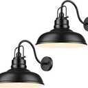 zeyu 2 Pack Barn Lights, Exterior Wall Mount Light for Porch, 18 Inch Modern barn Lights, Matte Black Finish, 016-1BL-2 BK