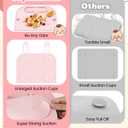 2Pack Silicone Placemats for Baby&Kid, Stain-Proof Non-Slip Baby Place Mat for Restaurant Highchair& Home Dining, Baby-led Food mats for Travel, Portable Toddler Table mat-Waterproof&Dishwasher Safe (Pink&beige)