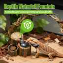 MIXJOY 2 in 1 Reptile Water Fountain with Food Dish 550ML, Reptile Waterfall Drinking Fountain with Adjustable Flow, Natural Resin, Reptile Water Dispenser for Bearded Dragon Gecko Lizard Chameleon