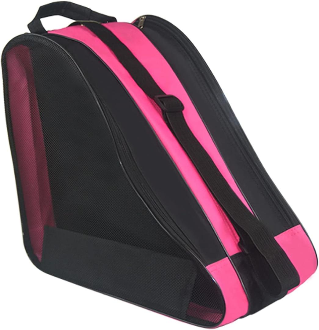 Gooyule Roller Skate Bag,Adjustable Shoulder Strap ice Skate Bags for Girls Boys and Adults,Large Capacity Breathable Skate Bags Fit Quad Skates,Inline Skates,Roller Skates and Most Skate Accessories, PInk 