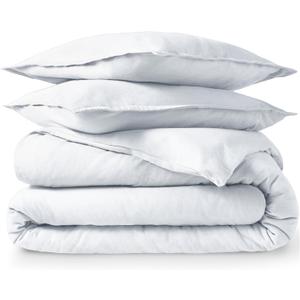 Bare Home Flannel Duvet Cover Set - King - 100% Cotton, Velvety Soft Heavyweight Premium Flannel, Double Brushed - Includes Sham Pillow Covers (King, White) (01 - White (No Comforter))