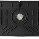 XTYPE Kitchen Silicone Faucet Mat Sink Splash Guard Faucet Drainage Mat Drying Pad Kitchen Bathroom Countertop Protection Mat (Color : Black)